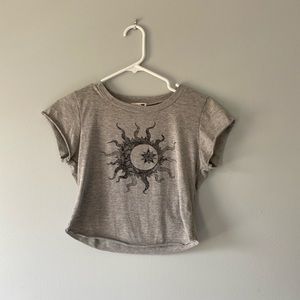 LA Hearts Grey Crop Top